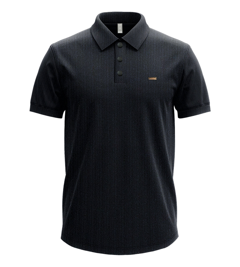 Men’s Luxe Textured Polo Shirt,Short-Sleeve Smart-Casual Designer