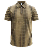Men’s Luxe Textured Polo Shirt, Black Short-Sleeve Smart-Casual Designer