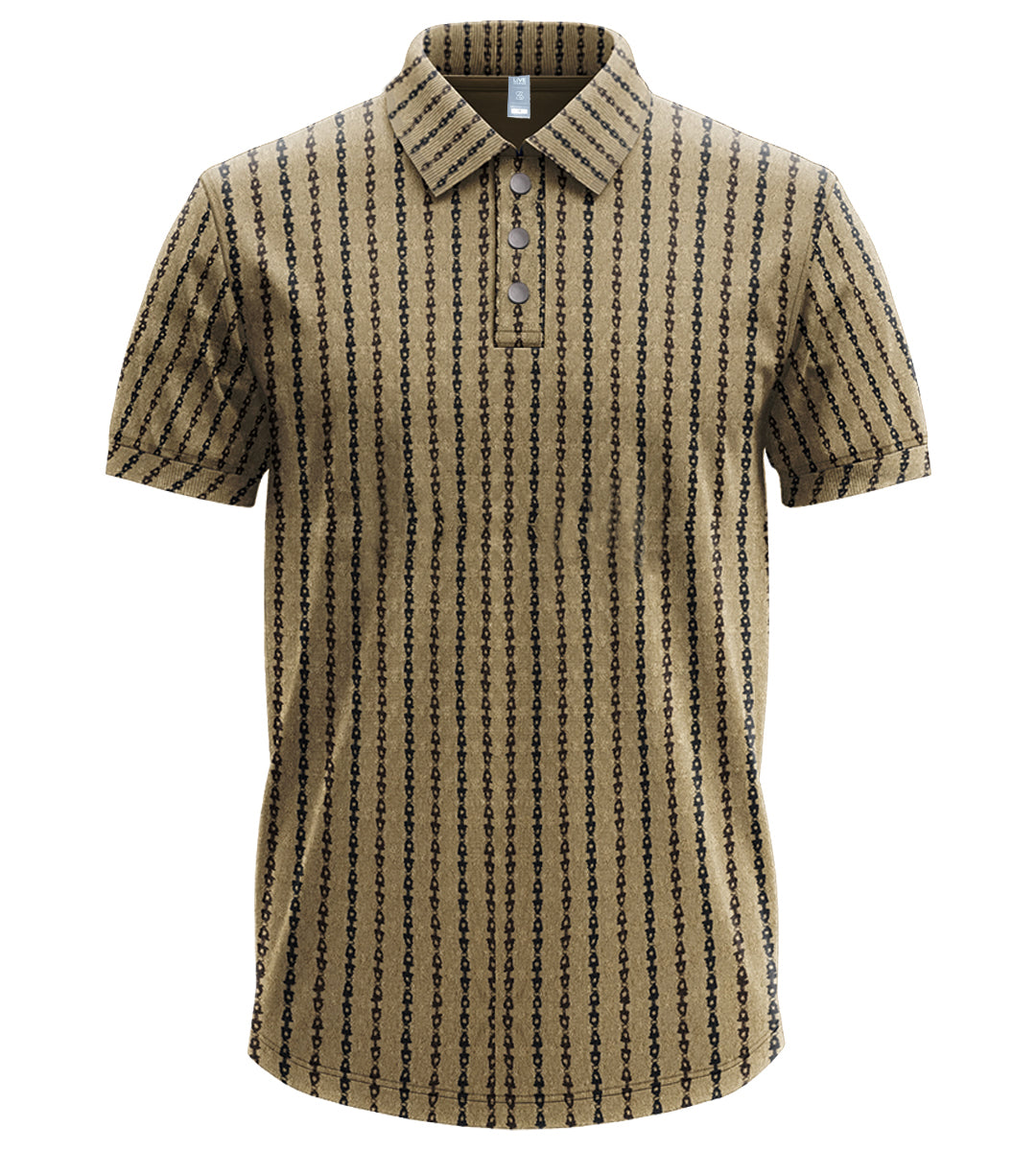 Men’s Luxe Textured Polo Shirt, Black Short-Sleeve Smart-Casual Designer