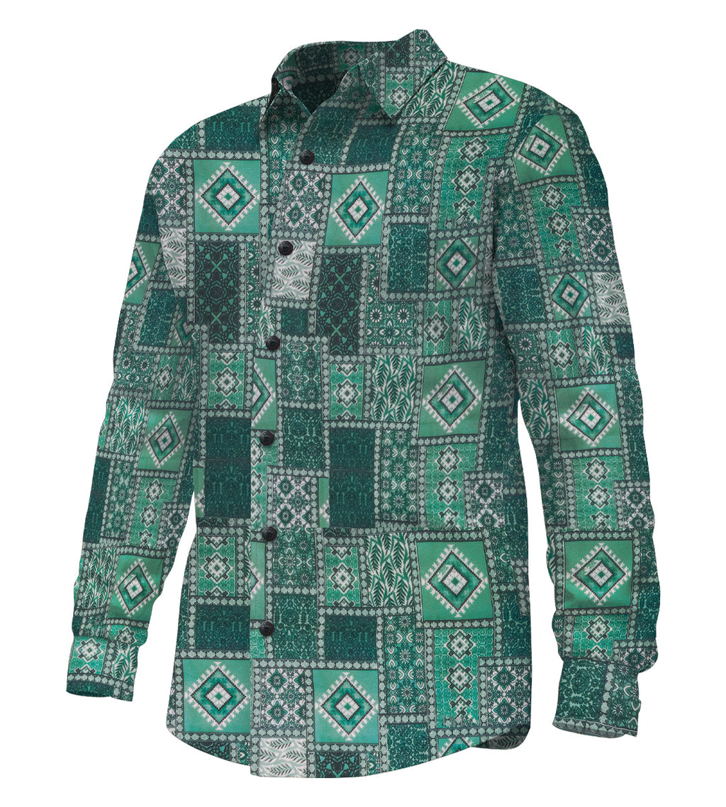 Men’s Abstract Expressionist Pattern Long Sleeve Lightweight Shirt