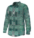 Men’s Abstract Expressionist Pattern Long Sleeve Lightweight Shirt