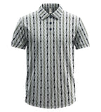 Men’s Luxe Textured Polo Shirt, Black Short-Sleeve Smart-Casual Designer