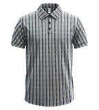 Men’s Luxe Textured Polo Shirt, Black Short-Sleeve Smart-Casual Designer