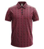Men’s Luxe Textured Polo Shirt, Black Short-Sleeve Smart-Casual Designer