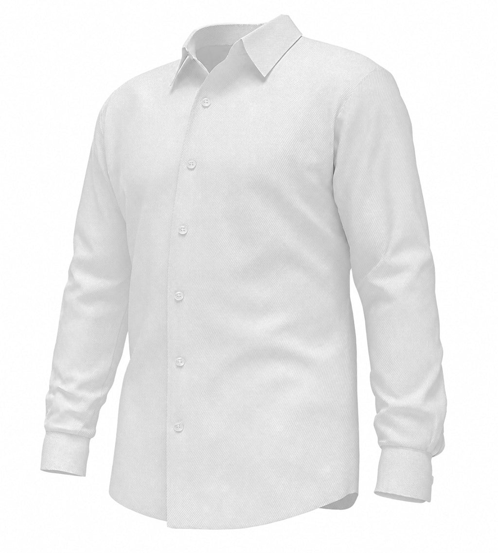 Premium Men's Long Sleeve Dress Shirt, Business Formal, Tailored Fit, Textured Finish