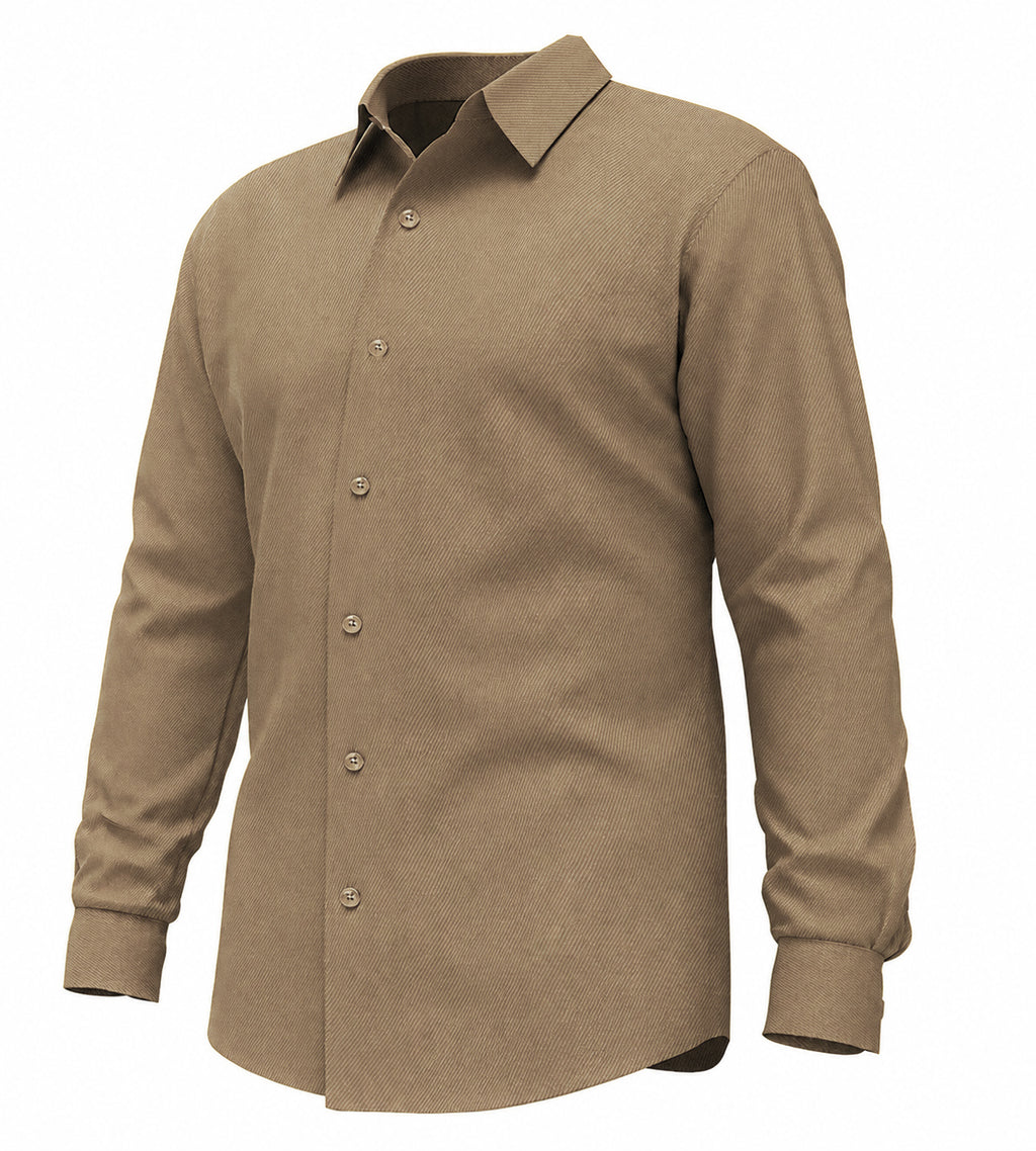 Premium Men's Long Sleeve Dress Shirt, Business Formal, Tailored Fit, Textured Finish