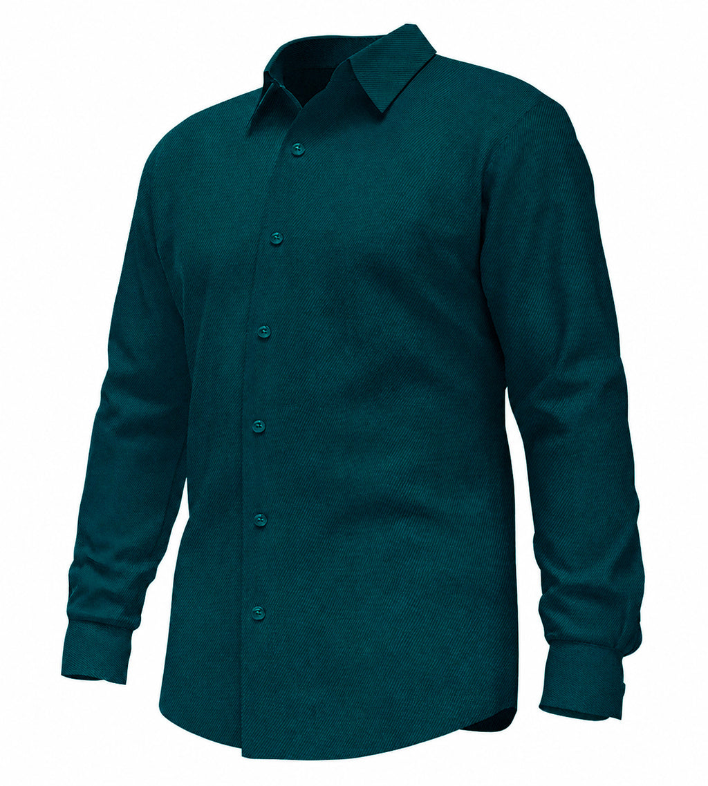 Premium Men's Long Sleeve Dress Shirt, Business Formal, Tailored Fit, Textured Finish