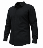 Premium Men's Long Sleeve Dress Shirt, Business Formal, Tailored Fit, Textured Finish