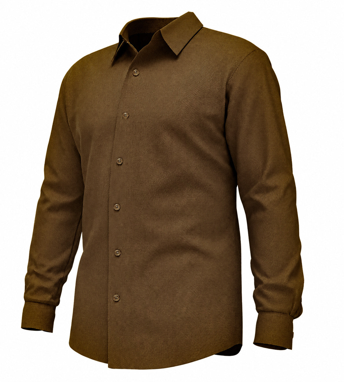 Premium Men's Long Sleeve Dress Shirt, Business Formal, Tailored Fit, Textured Finish