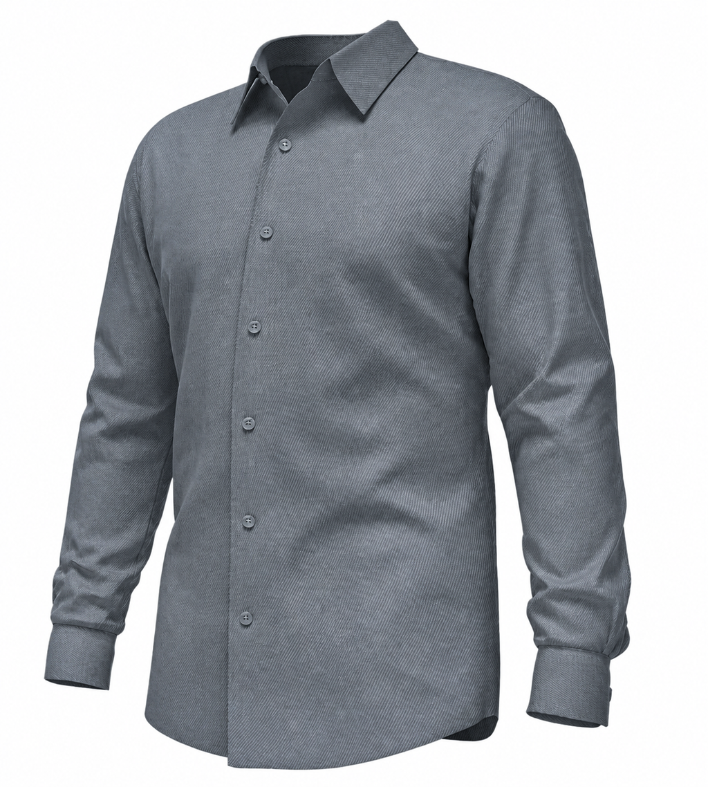 Premium Men's Long Sleeve Dress Shirt, Business Formal, Tailored Fit, Textured Finish