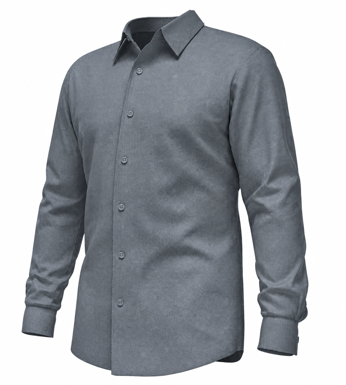 Premium Men's Long Sleeve Dress Shirt, Business Formal, Tailored Fit, Textured Finish