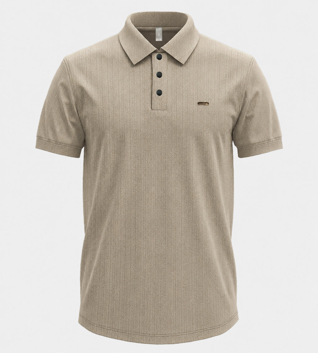 Men’s Luxe Textured Polo Shirt,Short-Sleeve Smart-Casual Designer