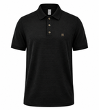 Men’s Short Sleeve Textured Polo – Classic Horizontal Ridge Pattern – Premium Cotton Blend Casual Polo Shirt