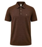 Men’s Short Sleeve Textured Polo – Classic Horizontal Ridge Pattern – Premium Cotton Blend Casual Polo Shirt
