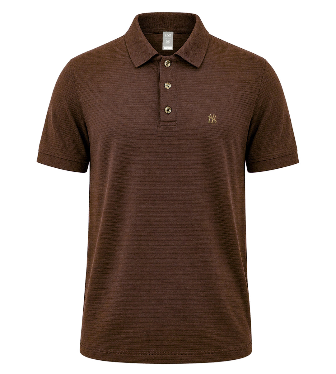Men’s Short Sleeve Textured Polo – Classic Horizontal Ridge Pattern – Premium Cotton Blend Casual Polo Shirt