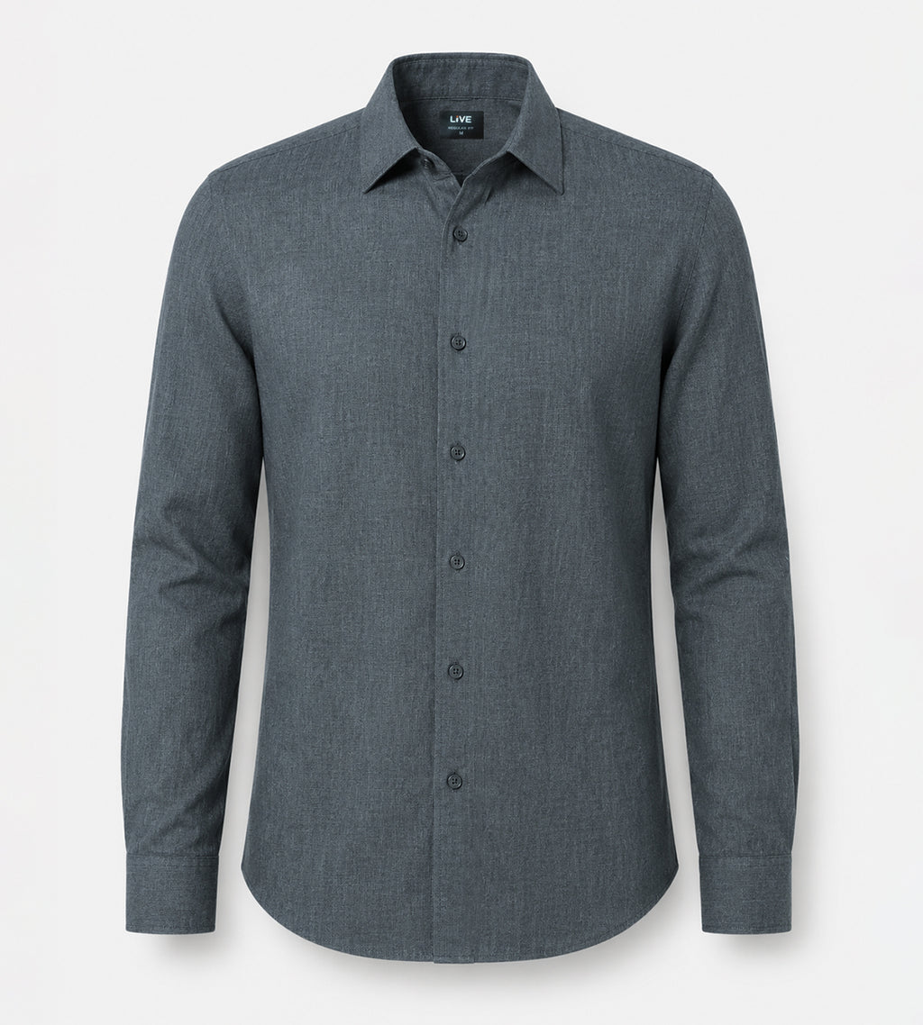 Elite Class Men's Regular Fit Long Sleeve Shirt for Business and Casual