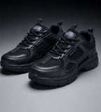 Men's Fashion Casual Sports Shoes – Lightweight Breathable Leather Mesh Walking Sneakers